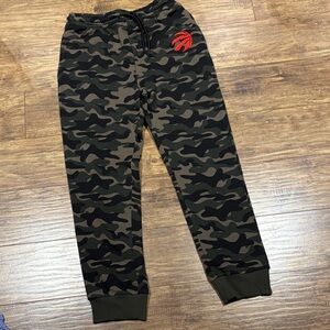 NBA Camouflage Kids Joggers with Red Raptors Logo